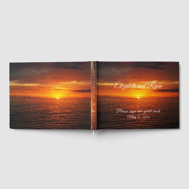 Livro De Visitas Tropical Sunset Beach Island Summer Wedding (Completo)