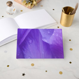 Livro De Visitas Tulipa Elegante Aguarela Roxa Floral
