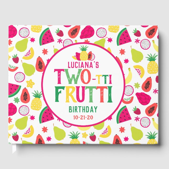 Livro De Visitas Tutti Frutti Tropical, segundo aniversário de 2-tt (Frente)