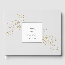 Livro De Visitas Two Hearts Modern Weeding