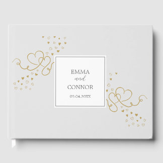 Livro De Visitas Two Hearts Modern Weeding