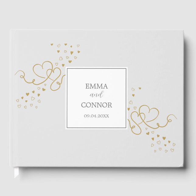 Livro De Visitas Two Hearts Modern Weeding (Frente)