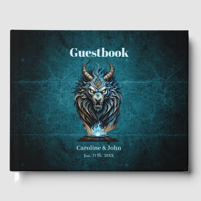 Livro De Visitas Um animal azul feroz, uma criatura majestosa (Frente)