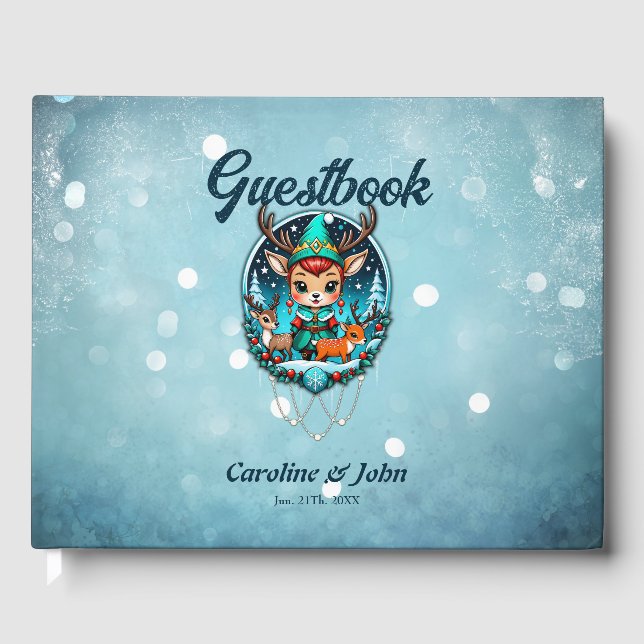 Livro De Visitas Um belo estilo cartoon rener elf (Frente)