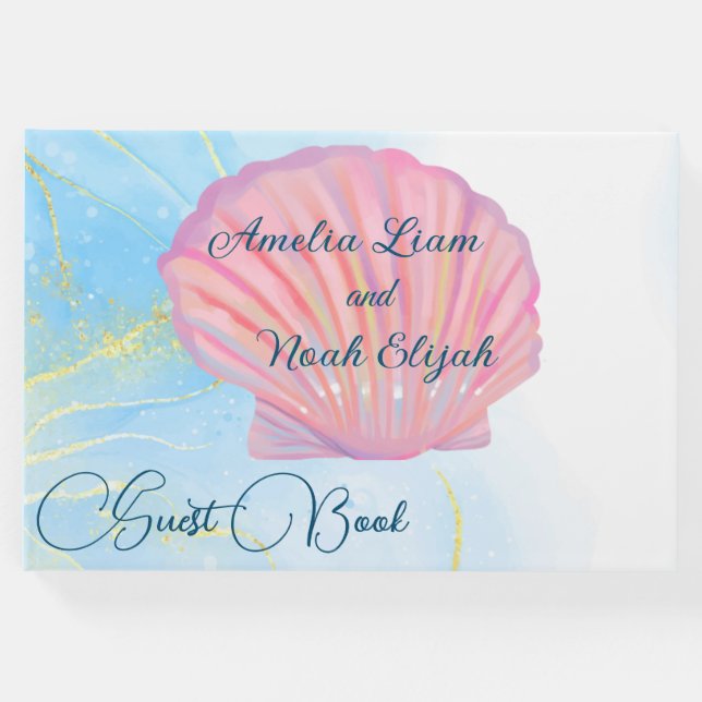 Livro De Visitas Um Casamento de Praia Dreamy (Frente)