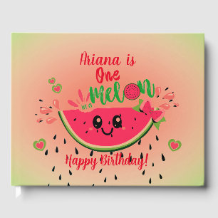 Livro De Visitas Um em um aniversário de verão da Melon Watermelon