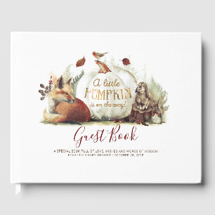 Livro De Visitas Um Pequeno Pumpkin está no caminho do Chá de fra