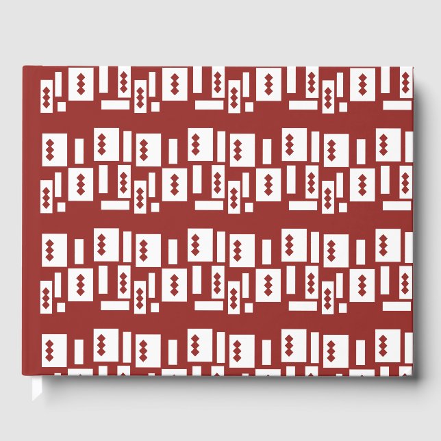 Livro De Visitas Um tapete vermelho com padrão texturizado é espalh (Frente)