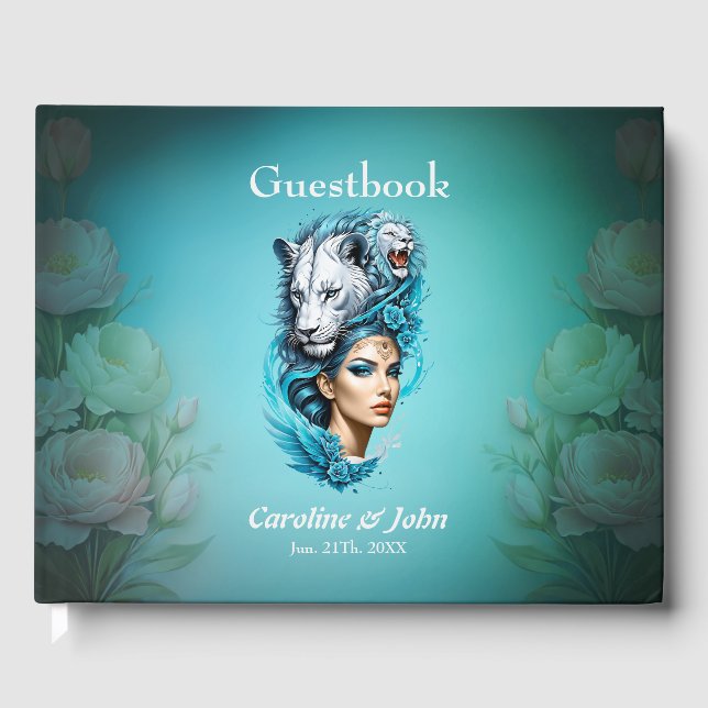 Livro De Visitas Uma mulher cativante com uma cabeça majestosa de l (Frente)