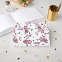 Unicórnio de Patins com Padrão de Patins de Rodas 