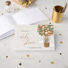 Livro De Visitas Urso, Balões Verdes, Balão de Ar Quente, Chá de fr