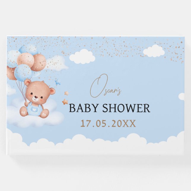 Livro De Visitas Urso fofinho chá de fraldas (Frente)