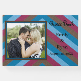 Livro De Visitas Vamos Flamingle Striped Pattern Adicionar Foto do 