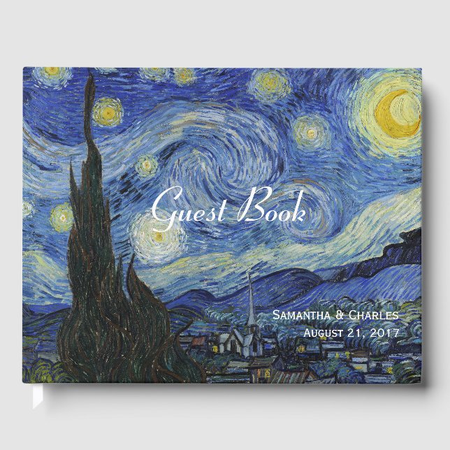 Livro De Visitas Van Gough Starry Night Weding Guest Book (Frente)