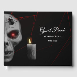 Livro De Visitas Vela de Aranha do Crânio Gótico - Halloween Moody 