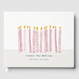 Livro De Visitas Velas de Aniversário, Cor-de-Água Rosa, Pastel Sua