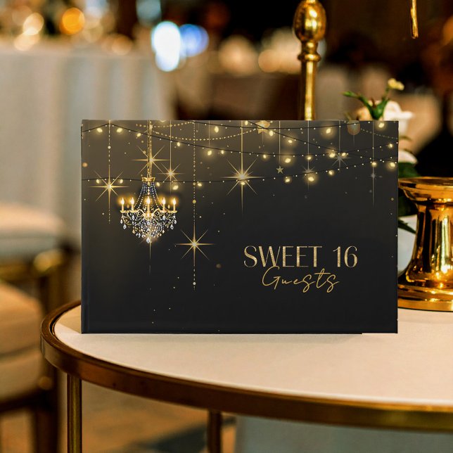 Livro De Visitas Velho Glam Chandeliers Sweet 16 ID1108 (Criador carregado)