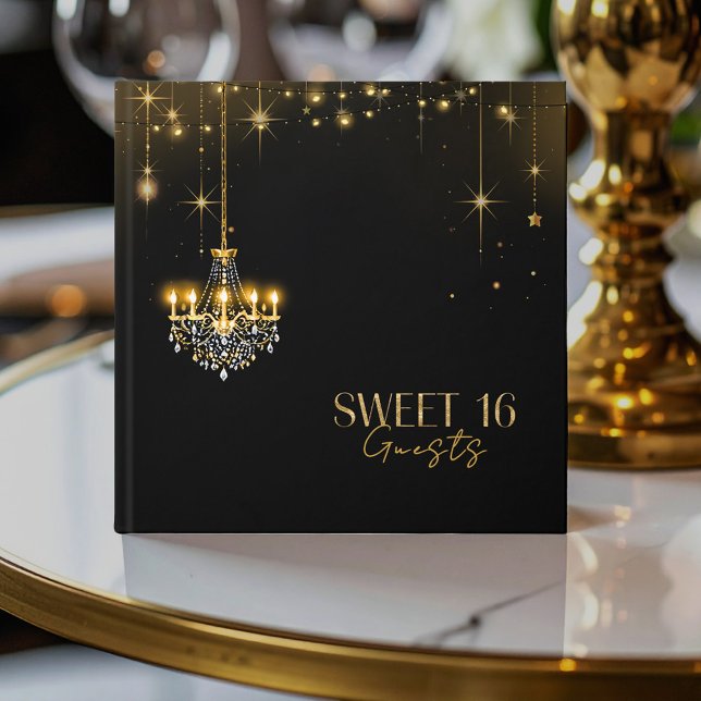Livro De Visitas Velho Glam Chandeliers Sweet 16 ID1108 (Criador carregado)