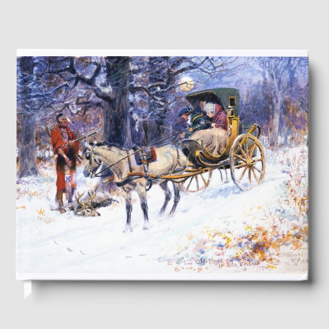 Livro De Visitas Velho Natal em Nova Inglaterra (por Charles Russel (Frente)