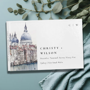 Livro De Visitas Vênice, Itália, Canais Casamento de Aquarela
