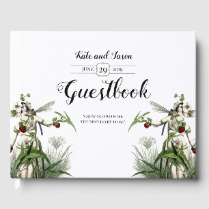 Livro De Visitas Verde de Casamento de Fadas Encantadas
