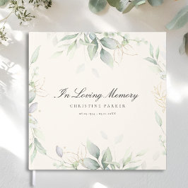 Livro De Visitas Verde "Em Memória Amorosa" Bege Funeral