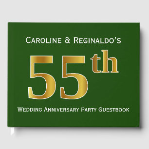 Livro De Visitas Verde, festa de aniversário do casamento do ouro