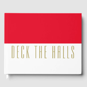 Livro De Visitas Vermelho Brilhante Metade Branca DECK Texto HALLS