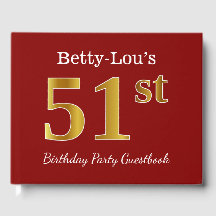 Vermelho, Faux Dourado 51 Festa de aniversário + N