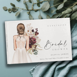 Livro De Visitas Vestido de Noiva Branco Boho Elegante Chá de Noiva