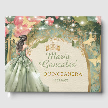 Vestido de Princesa Verde Salvia Floresta Dourada 