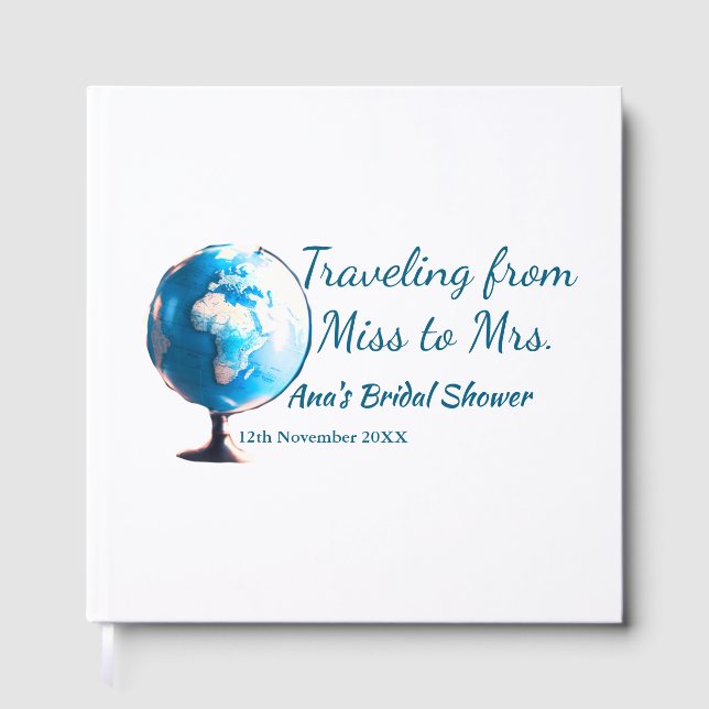 Livro De Visitas Viagem chá de lingerie adicionar nome data da Srta (Frente)