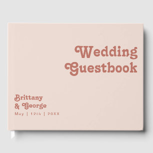 Livro De Visitas Vibes de Retro Simples Guestbook de Casamento Co