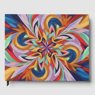Livro De Visitas Vibrant Abstrato Bloom - Arte Colorida de Parede