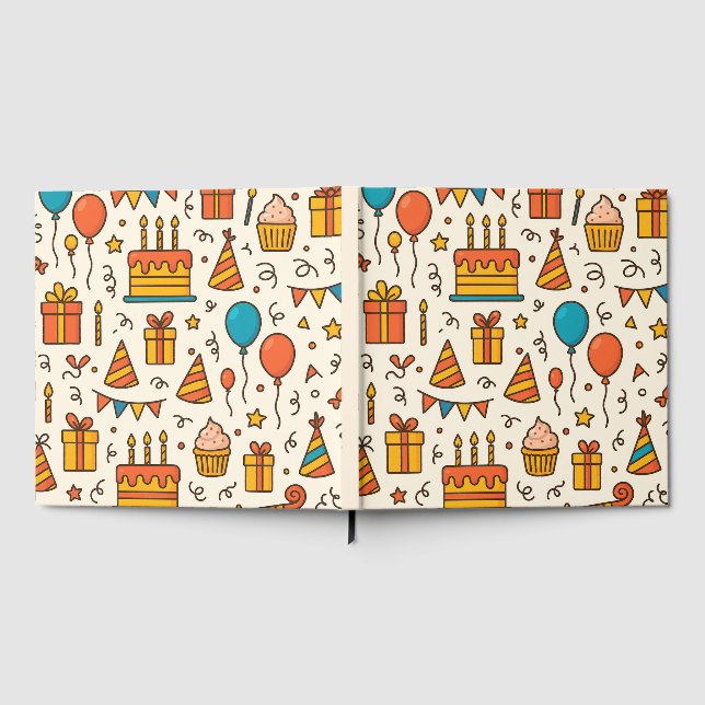 Livro De Visitas Vibrant Birthday Party Seamless Pattern (Completo)