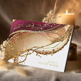 Livro De Visitas Vinho Vermelho abstrato com Vinho Nado Espumante I