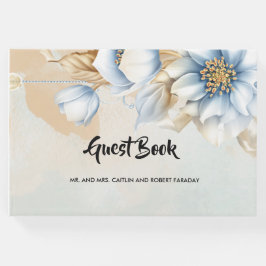Livro De Visitas Vintage Blue Flor