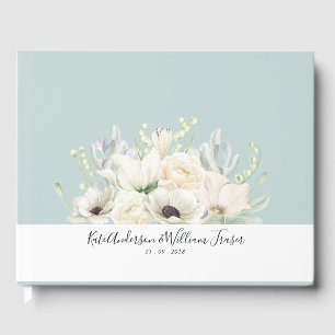 Livro De Visitas Vintage Blue Floral Weding Guest Book