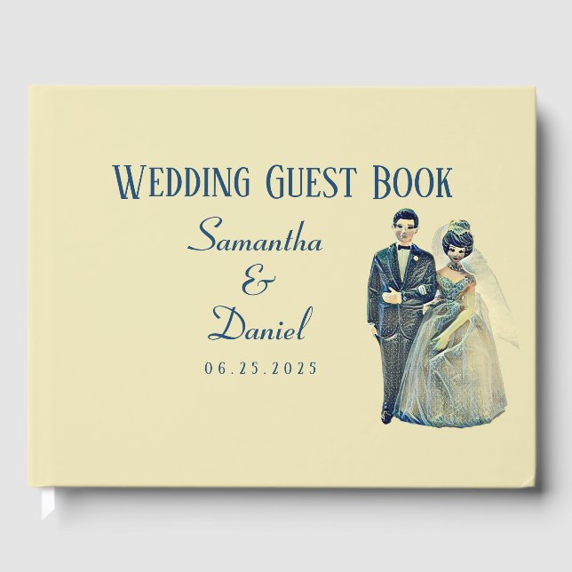 Livro De Visitas Vintage Bride Groom Wedding (Frente)