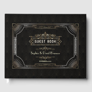 Livro De Visitas Vintage Dourado Art Deco Excelente Gatsby Style Ca