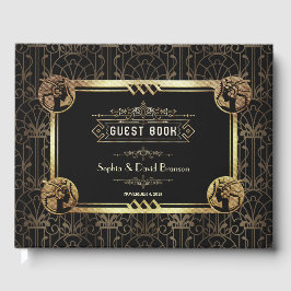 Livro De Visitas Vintage Dourado Art Deco Excelente Gatsby Style Ca