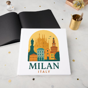 Livro de Visitas Vintage Milão Itália Retro Duom
