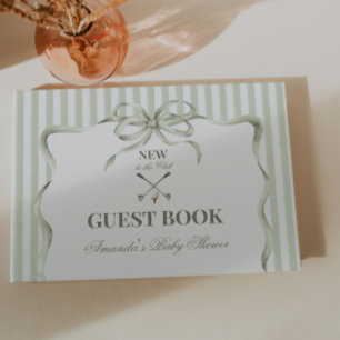 Livro De Visitas Vintage Neutro Novo no Clube Festa de Bebê de Golf