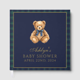 Livro De Visitas Vintage Polo Teddy Bear Baby Shower Guest Book