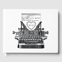 Vintage Typewrite Memo Weding Guest Book