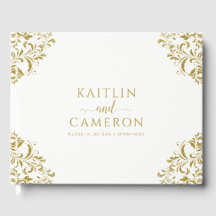 Livro De Visitas Vintage Vintage Vintage, Casamento, Dourado
