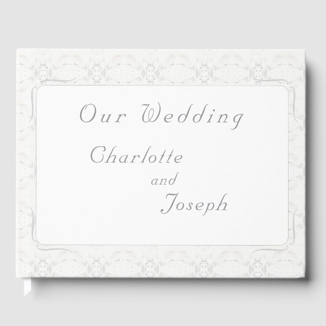 Livro De Visitas Vintage White Lace Weding (Frente)