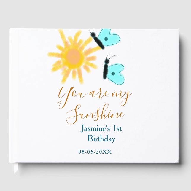 Livro De Visitas Você é minha borboleta azul-alaranjada (Frente)