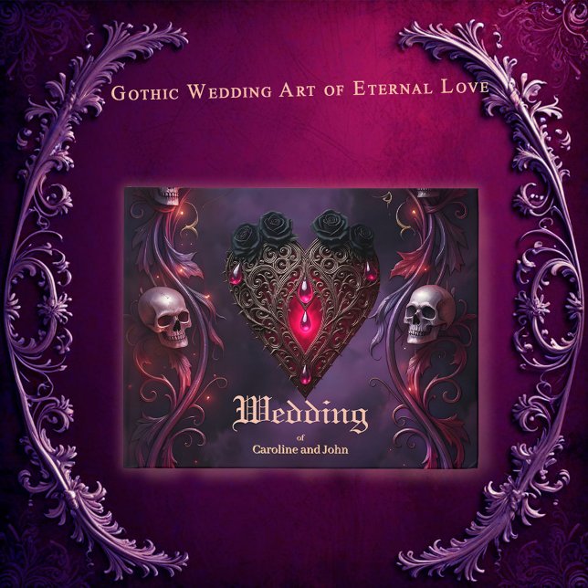 Livro De Visitas Votos Além do Véu – Arte de Casamento Gótico (Criador carregado)