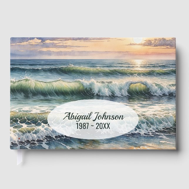 Livro De Visitas Water Ocean Surf and Beach (Frente)